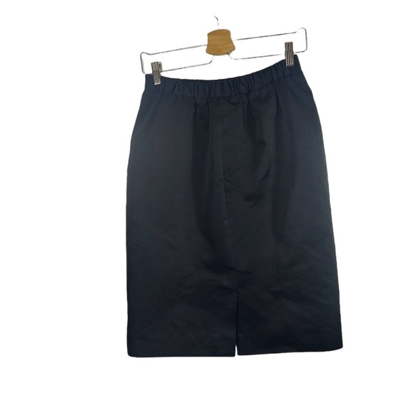 Madewell Black Pencil Knee Length Skirt Shiny With Pockets Women's Small Lined - Picture 5 of 5